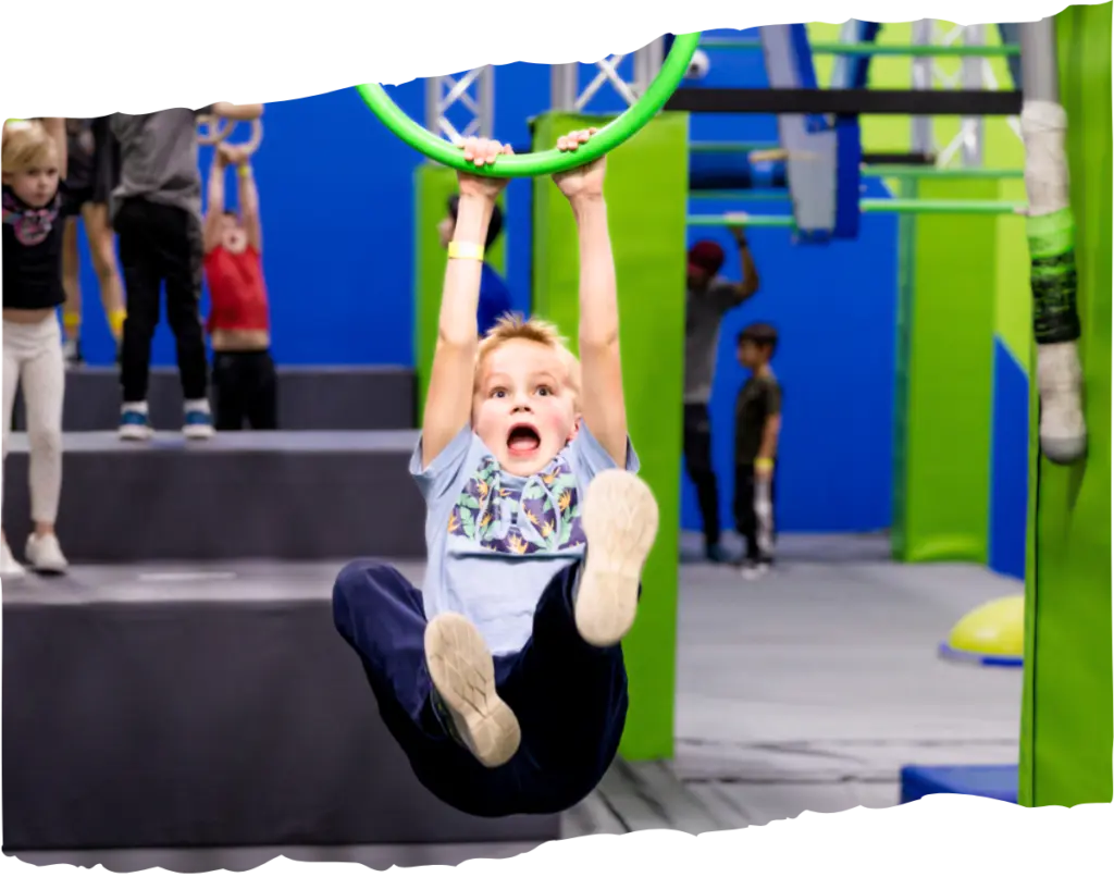 Child plays at ultimate ninjas